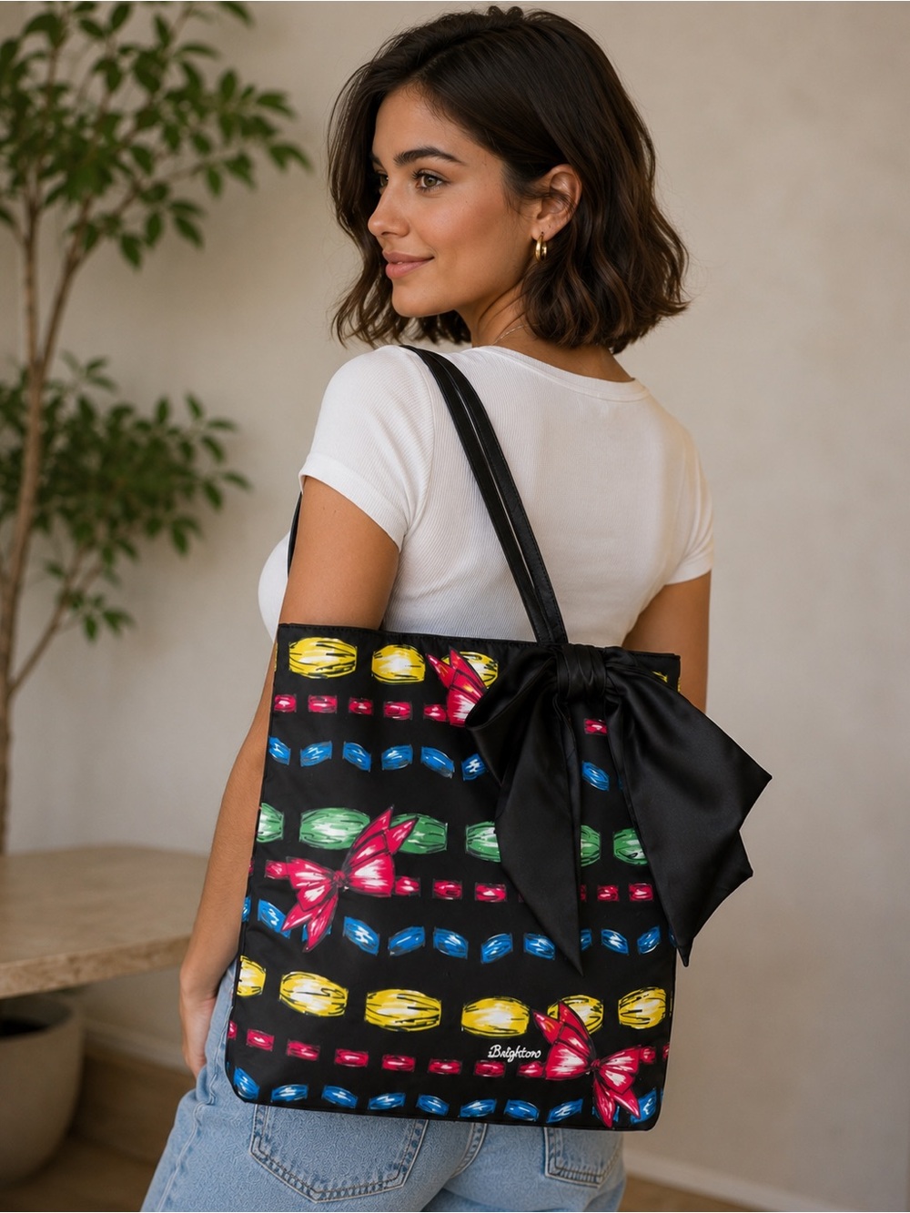 Brighton Multicolor Nylon Tote Bag with Bow – Gently Used